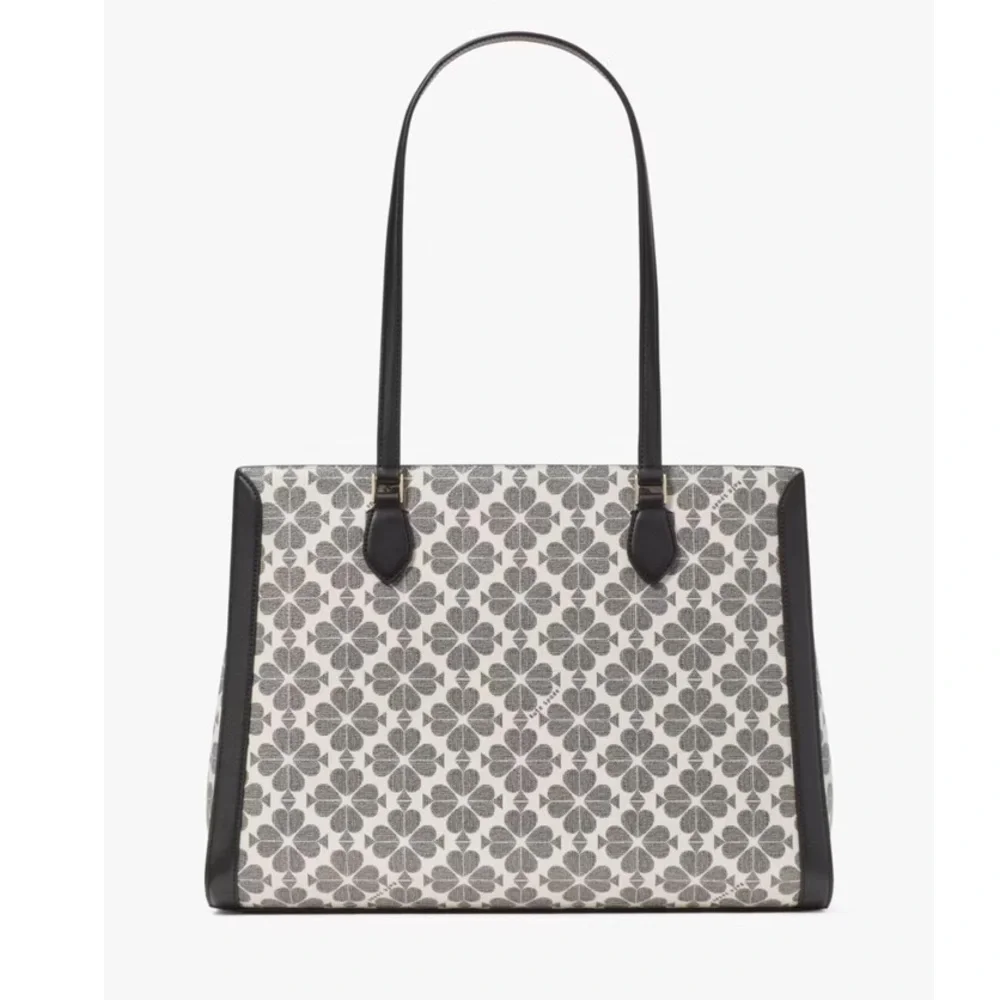 ♠️Kate Spade Signature Spade Flower East West Large Laptop Tote Bag, Black NWT